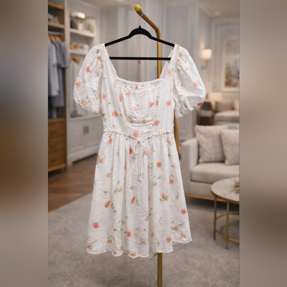 NWT Altr'd State Floral White Dress with Pink Accents